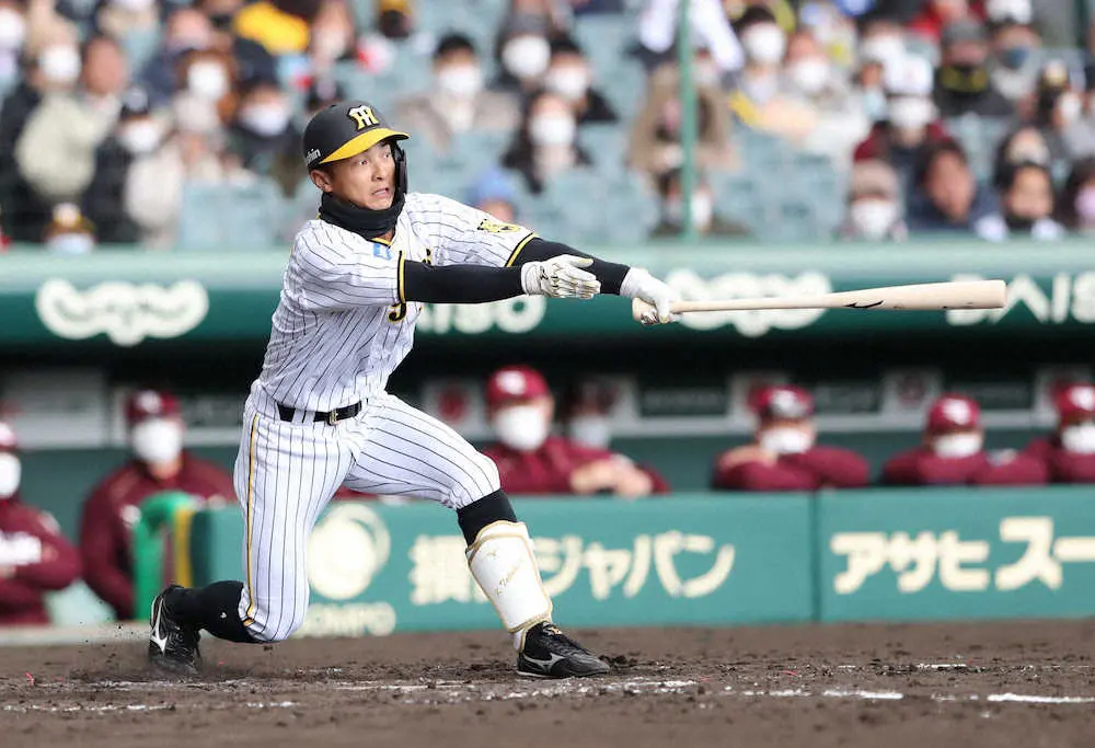 【画像・写真】阪神・熊谷　追い込まれても「何とか事を起こそうという気持ちで」しぶとく先制の中前適時打