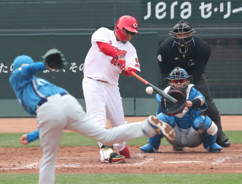 【画像・写真】広島・松山、開幕へ順調アピール　36歳ベテランが4番で気合の先制打「毎日とにかく必死にやるだけ」