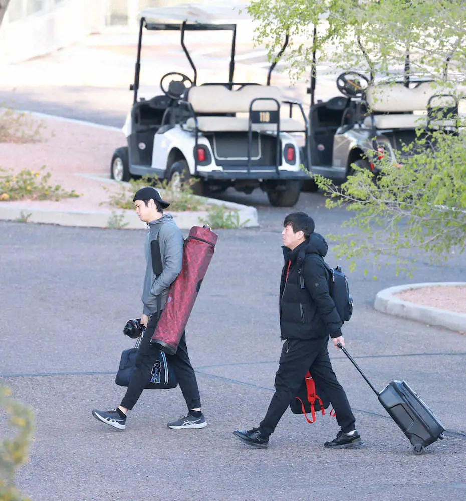 【画像・写真】エンゼルス大谷翔平　キャンプ施設入り、26日遅れでメジャー5年目が始まる