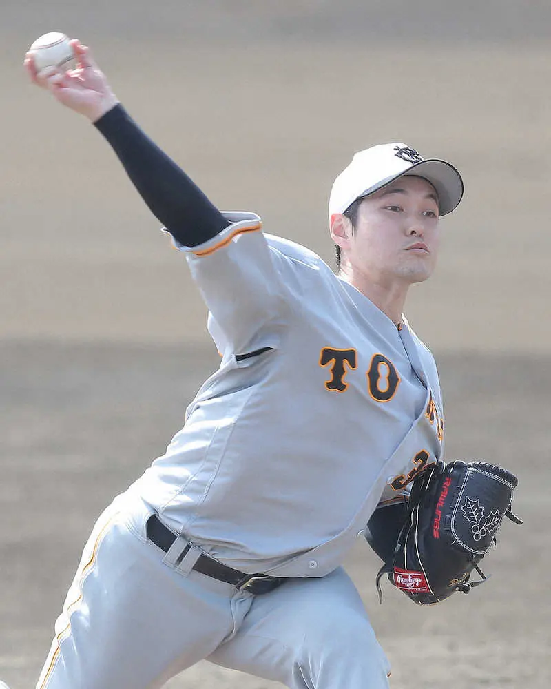 【画像・写真】巨人・鍵谷　シート打撃に登板　打者8人に30球　安打性1