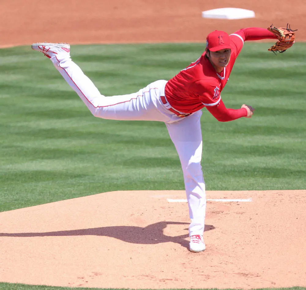 【画像・写真】大谷　実戦初登板は2回1/3で1失点　5奪三振、最速159キロ