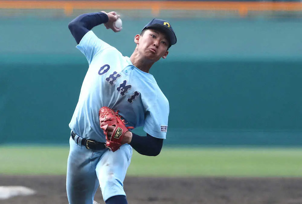 【画像・写真】近江2勝目　山田省エネ87球完投で19年ぶり8強導いた　1回戦延長13回165球完投から中4日