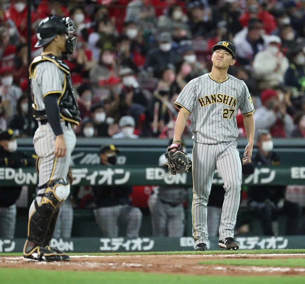 【画像・写真】阪神・伊藤将　5回まで力投も…拙守絡み粘れず、7回途中9安打6失点