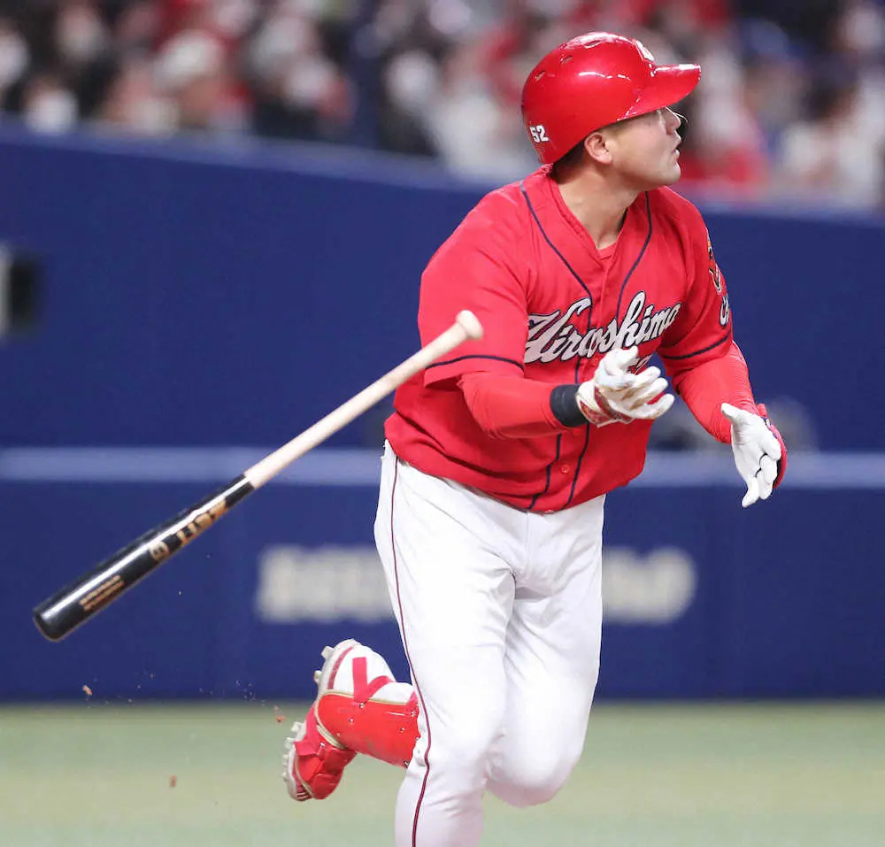 【画像・写真】「何とか塁に出ようと…」　広島・末包　出たぞプロ1号！　同点直後に貴重な勝ち越しソロ