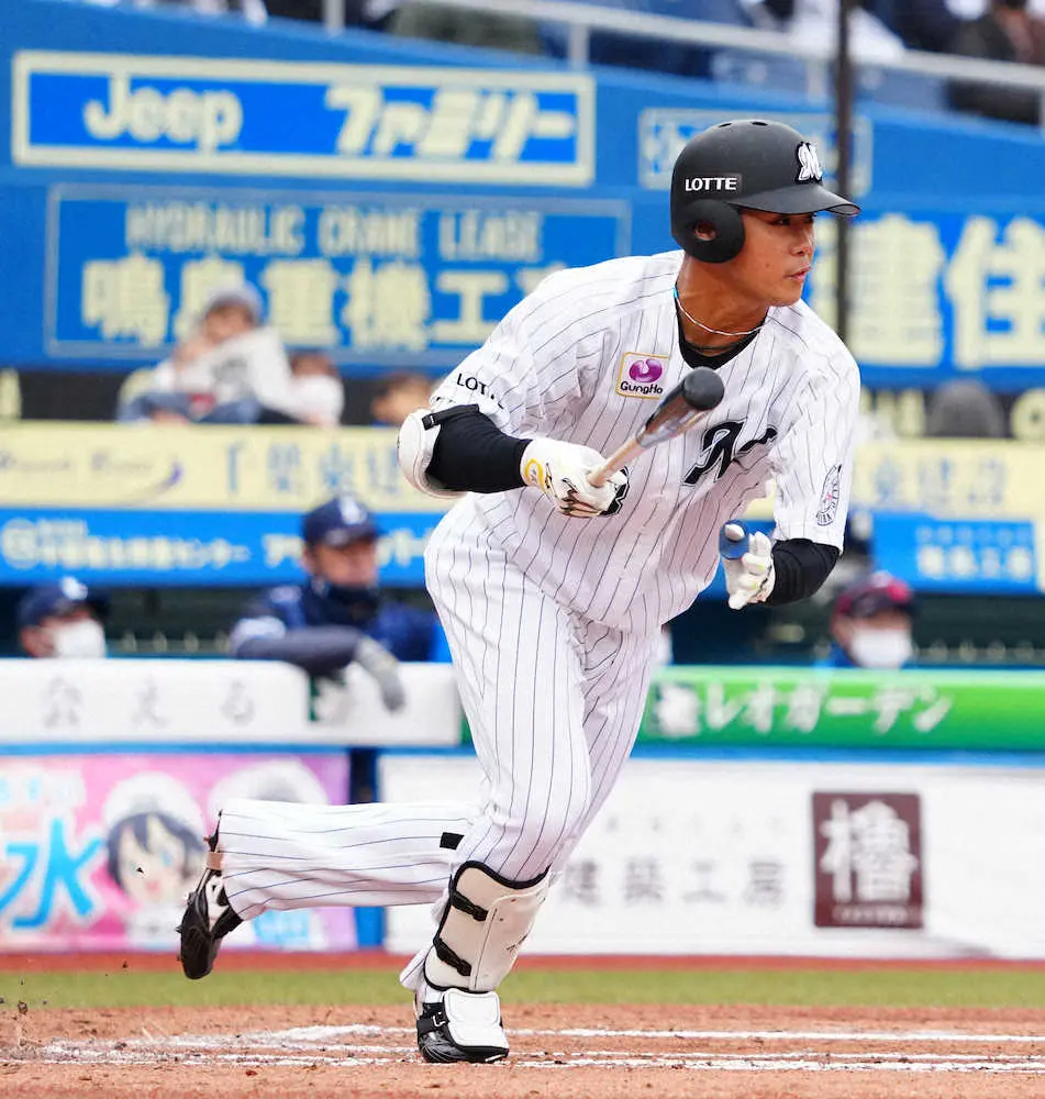 【画像・写真】朗希援護！ロッテ平沢、19年以来2年ぶりの今季初安打で先制