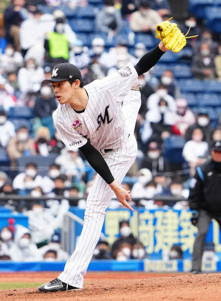 【画像・写真】ロッテ・朗希　毎回160キロ！剛速球と制球力で8回1失点、自己最多13Kで今季初勝利