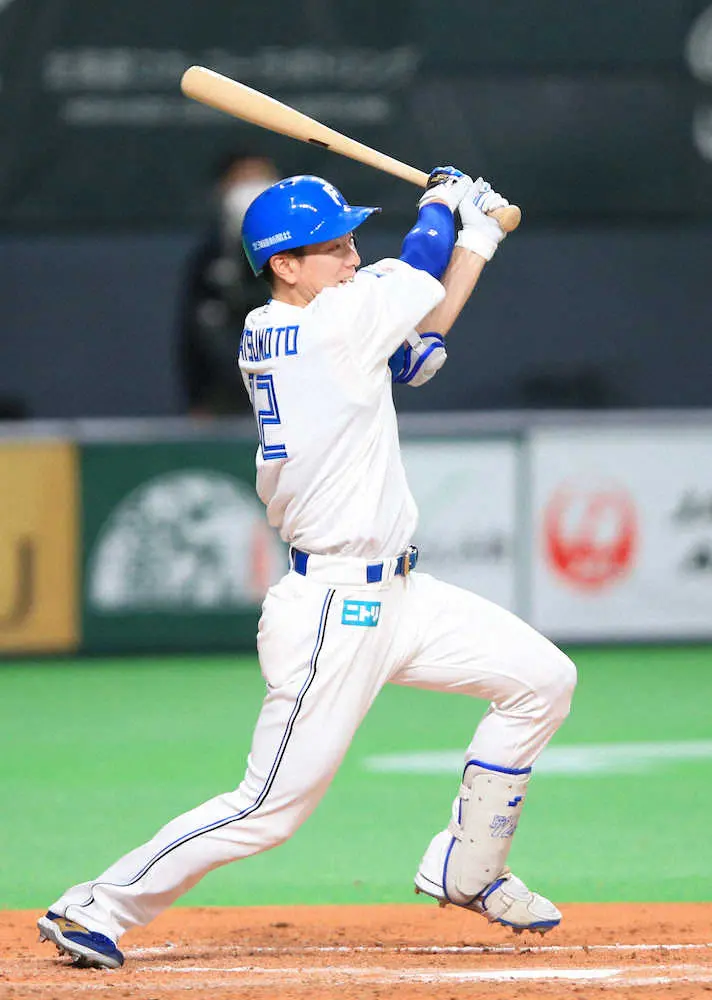 【画像・写真】日本ハム・松本剛が初回に先制の左前適時打　「なんとか先制点を取りたかった」