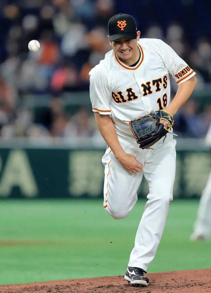 【画像・写真】ヤクルト戦で右足に打球直撃の巨人・菅野、室内で調整　選手登録外さず次回登板探る