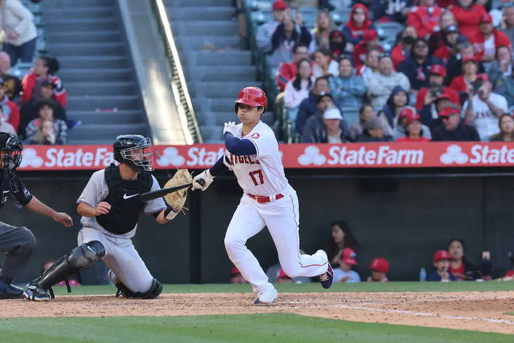 【画像・写真】大谷翔平　3試合連続安打！3打席連続三振後の8回に右前打マーク