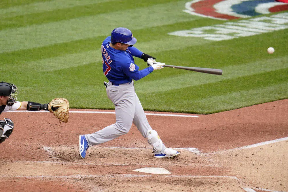 【画像・写真】カブス・誠也　4戦連続打点、詰まりながらも中前適時打「還せたので良かった」開幕から5戦連続安打