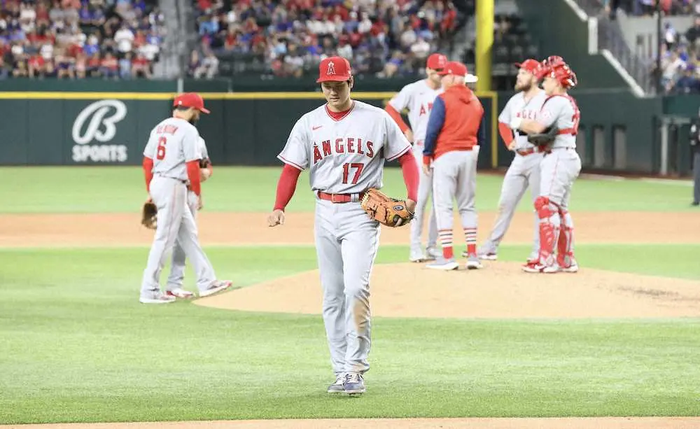 【画像・写真】大谷翔平　自身初の満塁本塁打被弾、4回途中6失点で2敗目　打っては自己最長の開幕30打席ノーアーチ