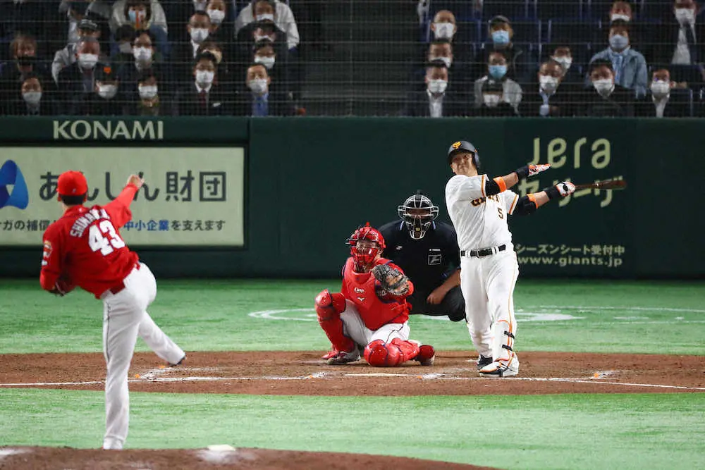 【画像・写真】巨人・中島　代打で適時打、チーム最年長39歳を原監督称賛「強いものがある」