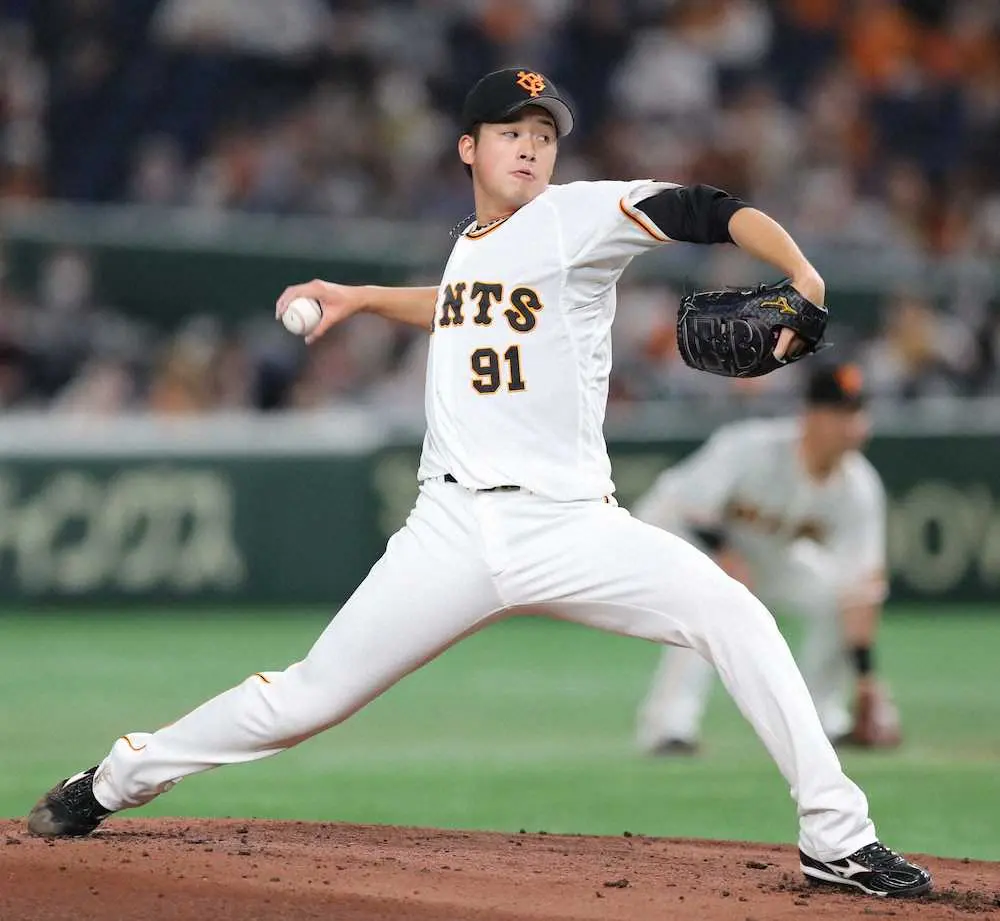 【画像・写真】巨人・堀田　2試合連続4回4失点で降板　味方打線が2度逆転、敗戦投手の可能性は消える
