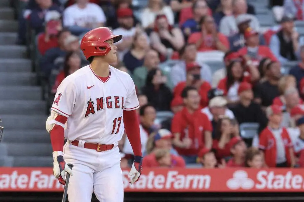 【画像・写真】大谷翔平　第4打席までノーヒット、徹底した外角攻めに3打数無安打1四球