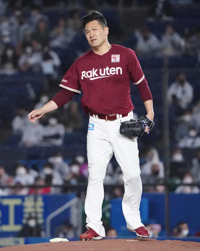 【画像・写真】風速19メートル！楽天マー君　帽子も飛ばされても粘った7回1失点