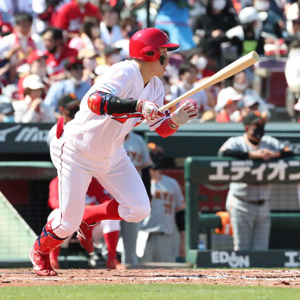 【画像・写真】広島・小園が「大脱出」　24打席ぶり安打が2点タイムリー　先発落ち危機に奮起