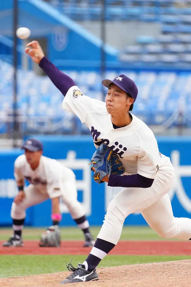 明大 高山 5回無失点好救援で引き分けに貢献 これからも大事な場面で投げられるように スポニチ Sponichi Annex 野球