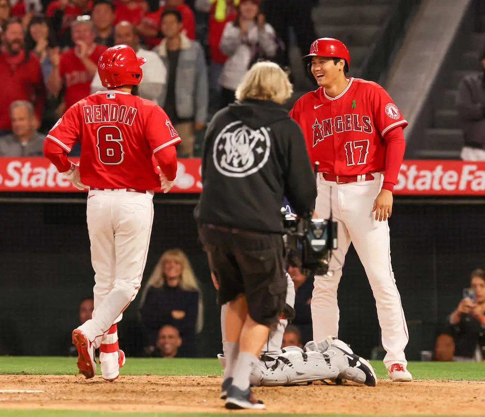 【画像・写真】エンゼルス・大谷も驚き!逆打席弾！ノーノー！　MVP授賞式後に「カオス」な一夜に12点大勝で貯金10
