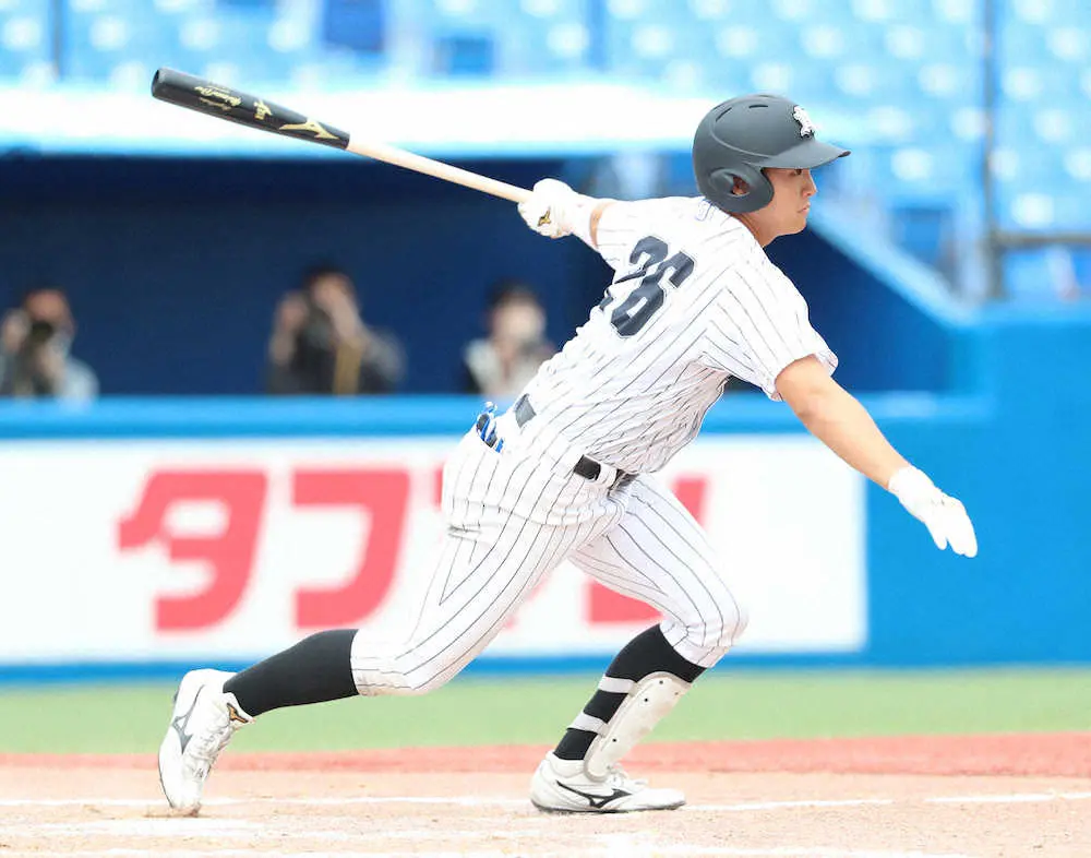 【画像・写真】亜大・笠松が2安打2打点の活躍　先輩のソフトバンク・東浜のノーノーが刺激に　完全優勝へ順調に白星