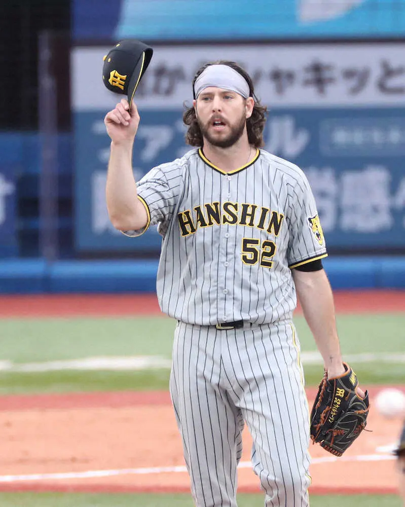 【画像・写真】2勝目の阪神・ウィルカーソンの“相棒”はミントガム「リラックスしている。二コチンが入っていないので」