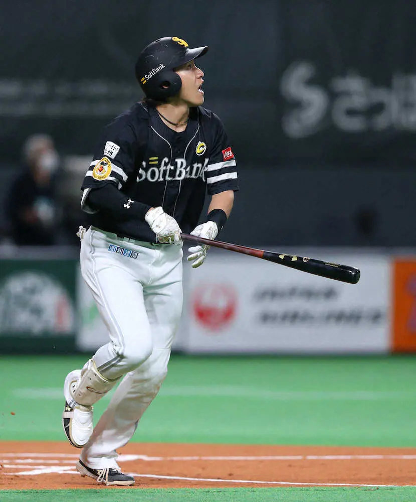 【画像・写真】ソフトB　24イニングぶり得点は柳田2ラン　「いいスイングで振り切れた」