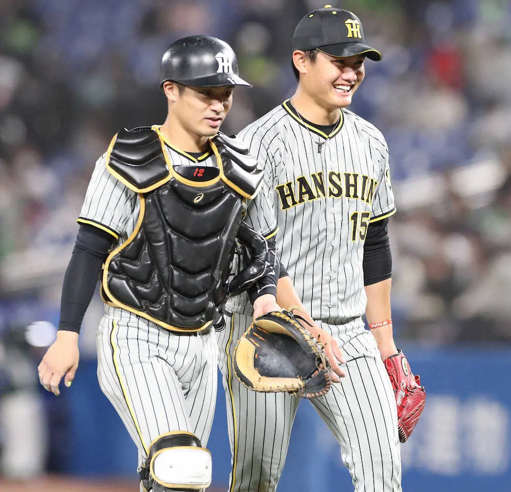 【画像・写真】阪神・坂本「どの球種でもストライクを取れる」今季初バッテリーの西純を絶賛