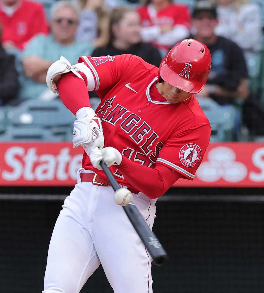 【画像・写真】大谷翔平　第1打席で3試合ぶり安打となる三塁内野安打、第3打席は左前打でマルチも記録