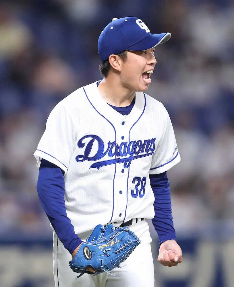 【画像・写真】きょうこそ連敗脱出だ！中日・松葉　山川三振で絶叫「シャー！」　4回に味方打線が先制点