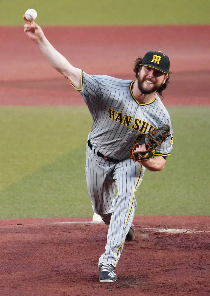 【画像・写真】阪神・ウィルカーソン　朗希と“対極のスタイル”多彩変化球で8回零封4勝「本当に楽しかった」