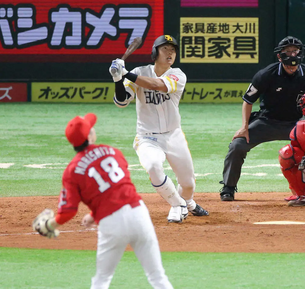 【画像・写真】ソフト・渡辺　プロ初安打初本塁打から2打席連発！藤本監督絶賛「ここまでやるとは思わなかった」