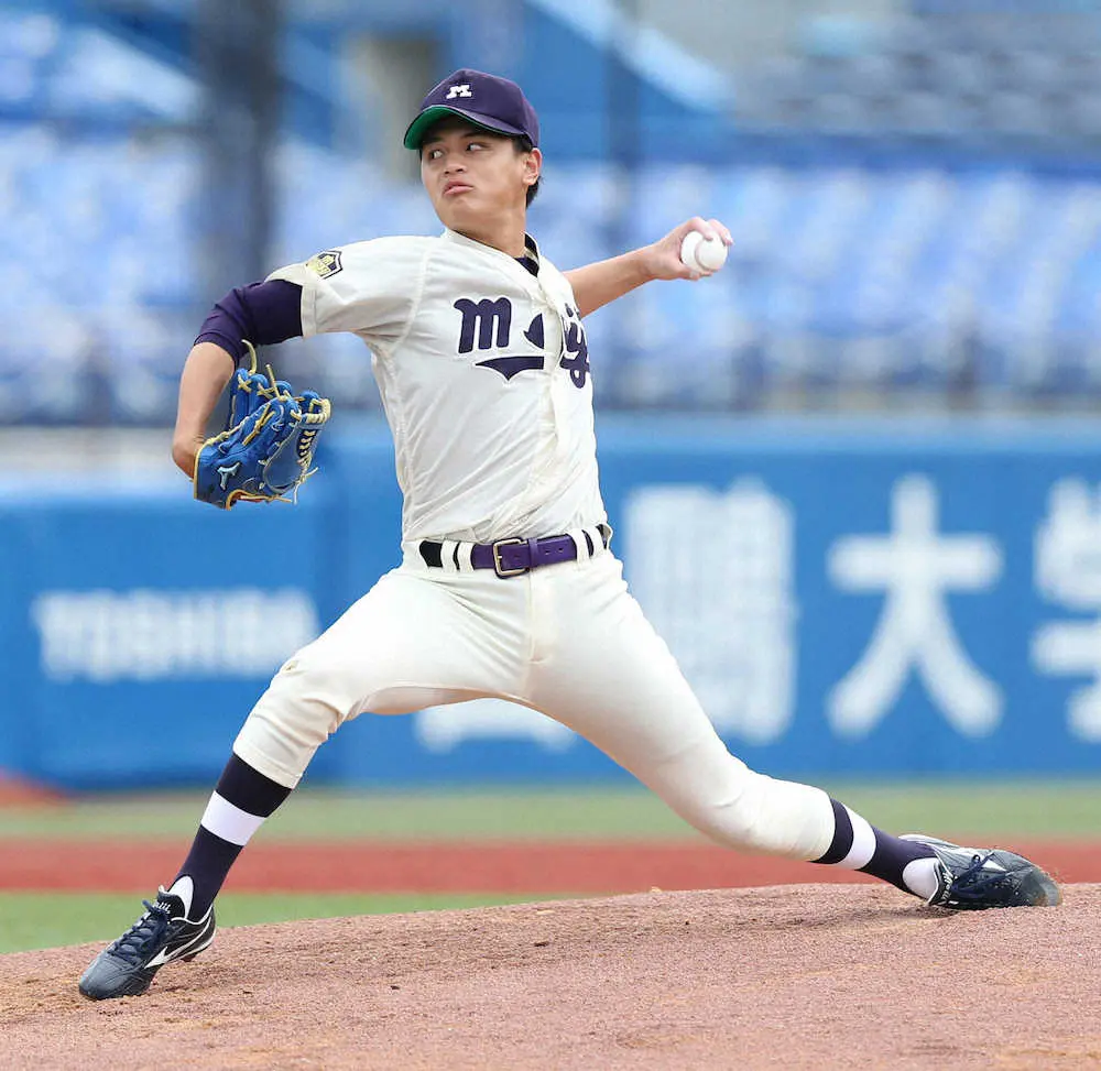 【画像・写真】明大の1年生・毛利海大が「全日本デビュー」に猛アピール　福岡大大濠時代は甲子園で活躍