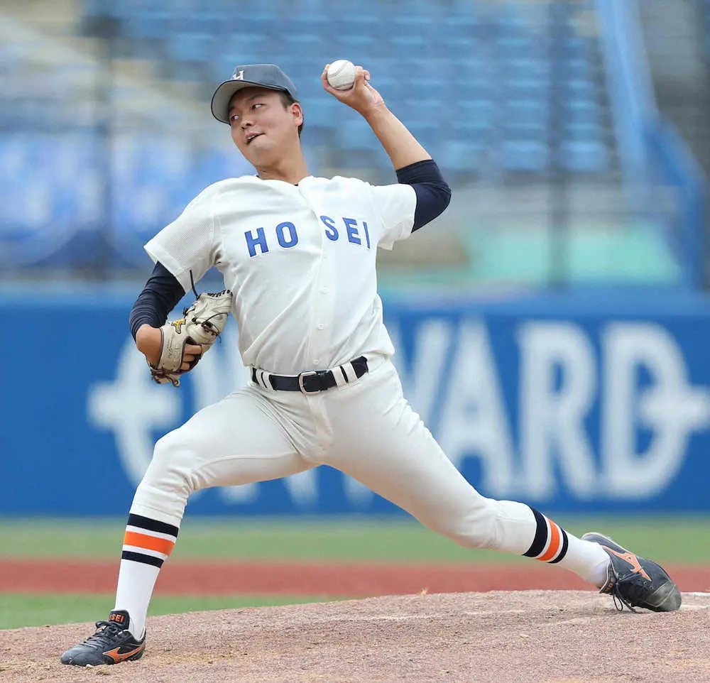【画像・写真】法大の147キロ左腕・安達壮汰が6連続K「プレッシャーを力に」　2年後のプロ志望を表明