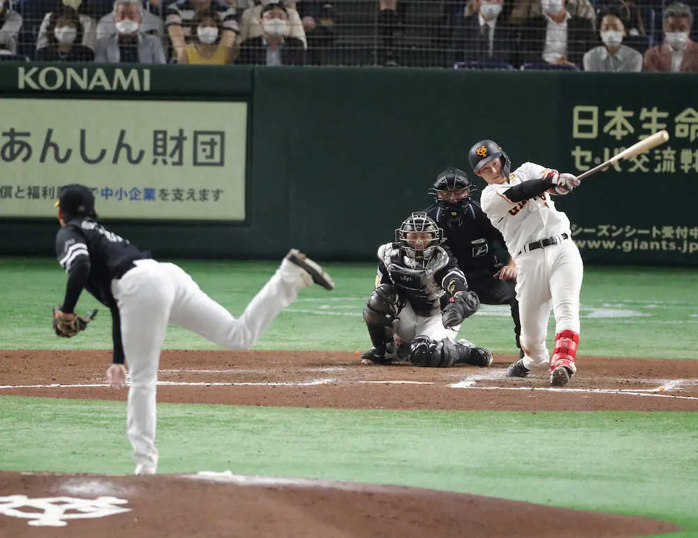 【画像・写真】巨人・増田陸が東浜からプロ2号　プロ初の先発6番起用に一発回答　プロ1号に続いてまたも好投手から