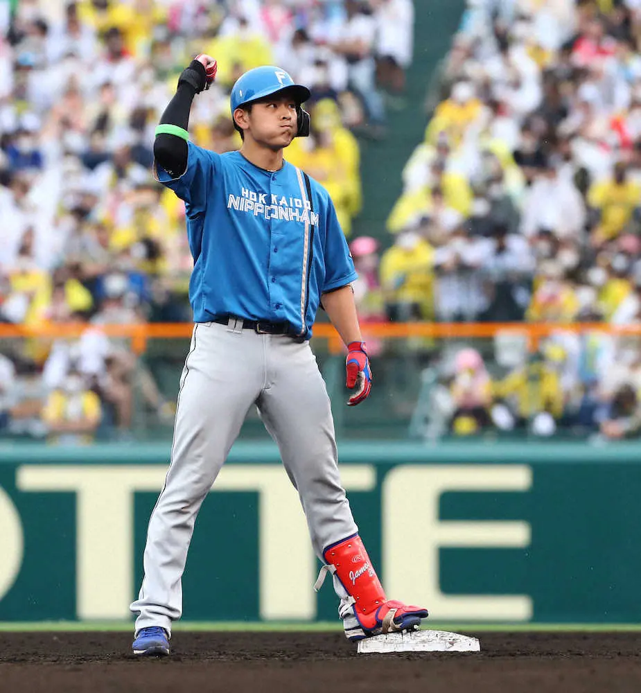 【画像・写真】日本ハム・野村　プロ初の「聖地」で2点二塁打「うまく反応できた」