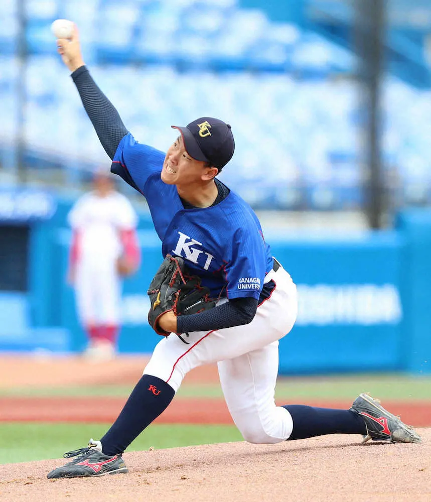 【画像・写真】神奈川大・神野　5回2失点で7年ぶり初戦突破貢献「キャッチボールからいいなと思っていました」