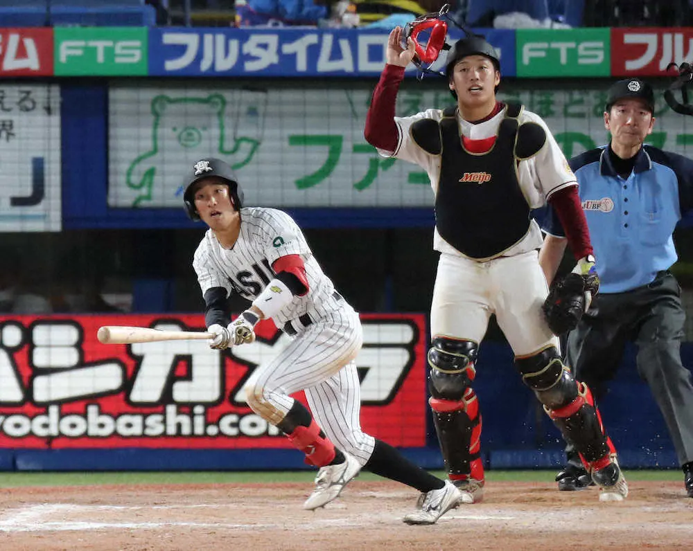 【画像・写真】名城大・野口　ドラフト候補・青山から一発も初の4強進出ならず「秋に絶対に優勝したい」