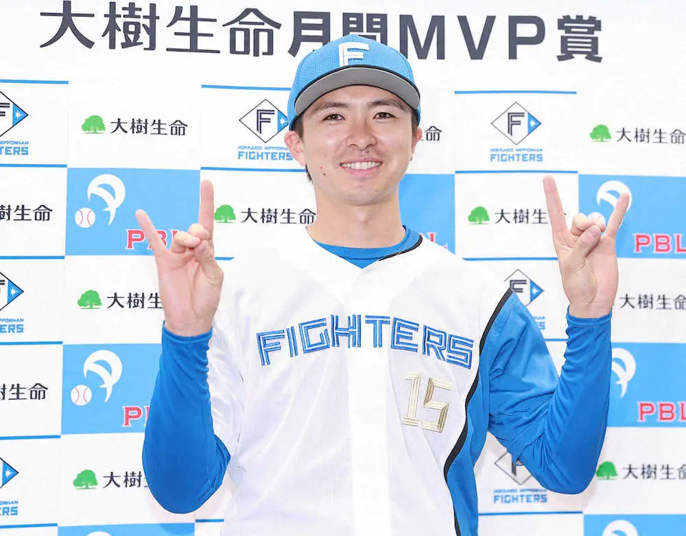 【画像・写真】日本ハム・上沢　11年目で月間MVP初受賞　「仕事できた証」