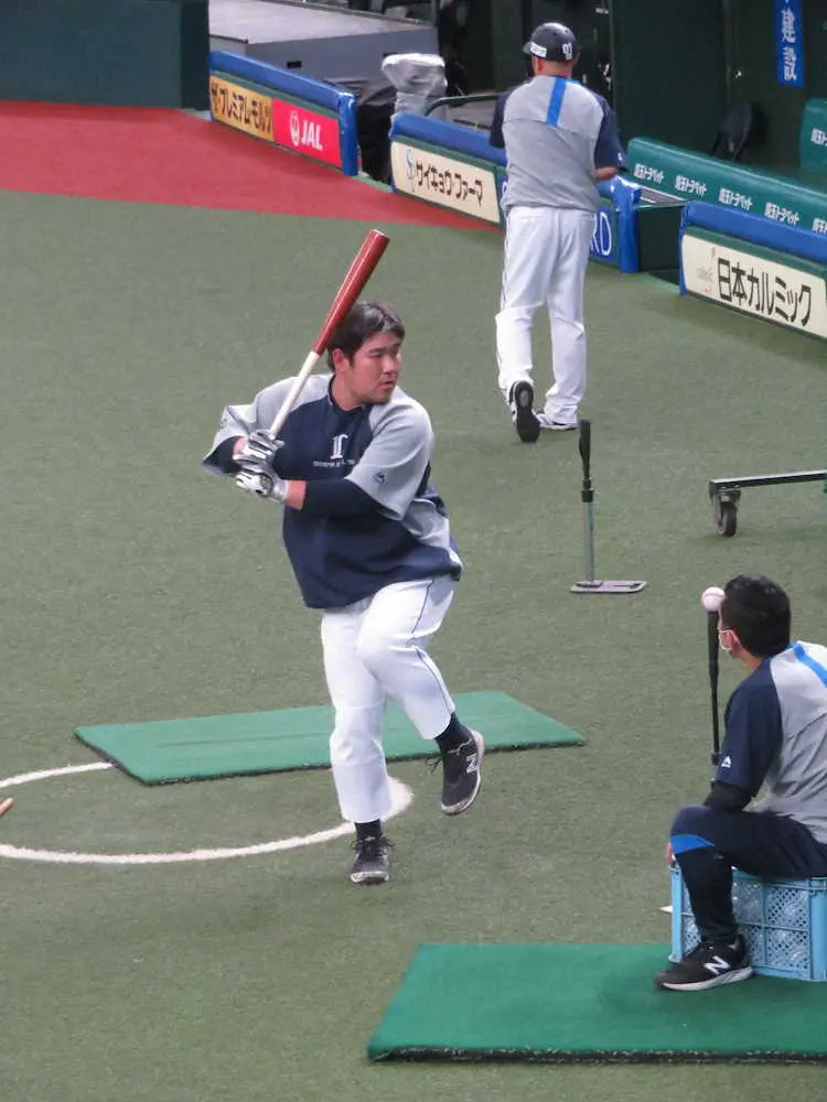 【画像・写真】西武・おかわり　ティー打撃再開も17日のオリックス戦での昇格は見送られる見通し