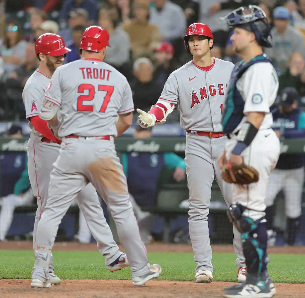 【画像・写真】トラウト　2本塁打で大谷を援護「ショウヘイは素晴らしい投球。見ていて楽しかった」