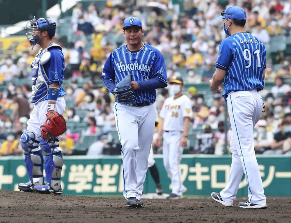 【画像・写真】DeNA・浜口が聖地甲子園で初黒星　三浦監督も「粘れなかった」今季最悪の借金8