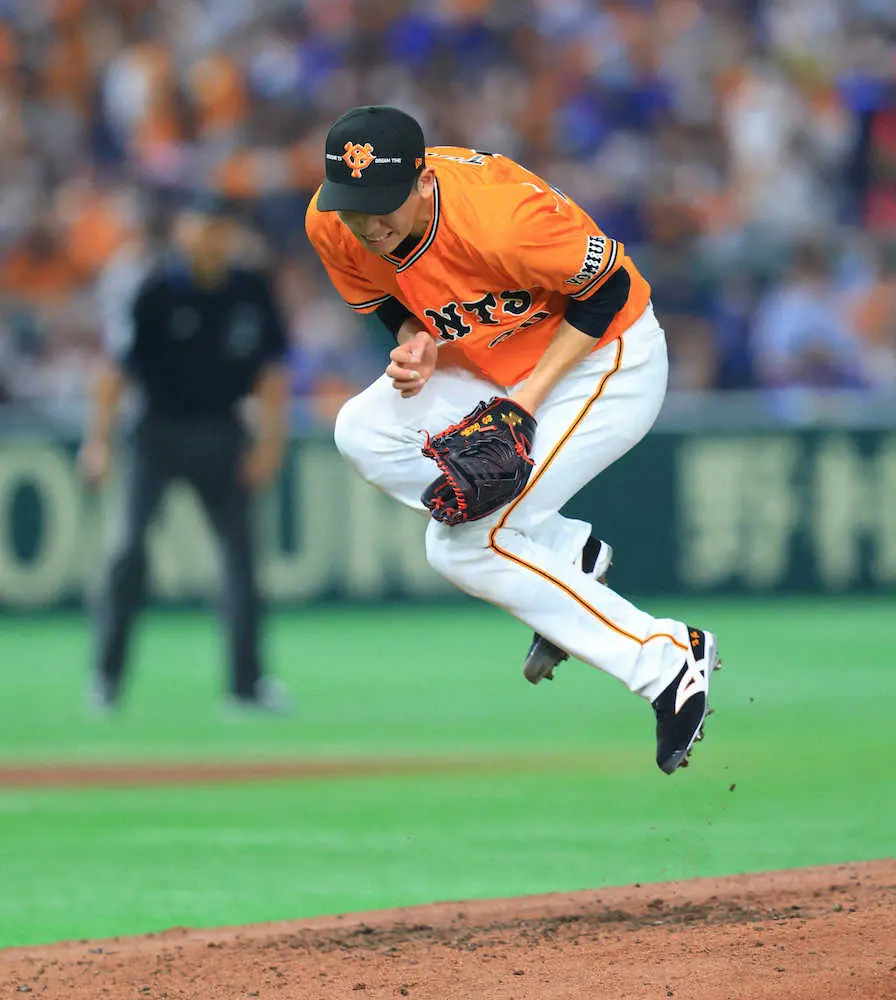 【画像・写真】巨人・戸郷、7回1失点好投も8勝目ならず　ライナーが右太もも直撃し、降板