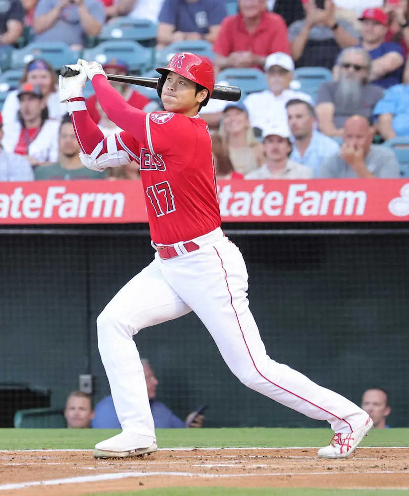 【画像・写真】大谷翔平　2試合連続安打！初回に右腕ヒースリーから中前打「3番・DH」で出場