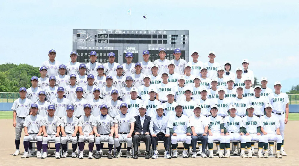 【画像・写真】秋田・大曲農が創立130周年、花巻東と招待試合　佐藤監督「花咲かせたい」　エース竹村「緊張感あった」
