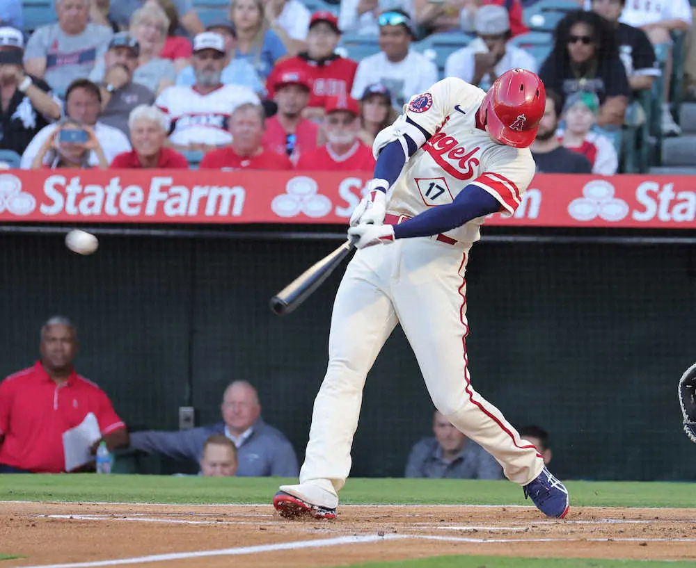 【画像・写真】大谷翔平　2試合連続安打！初回に右腕クエトから“弾丸”右中間フェン直二塁打「3番・DH」で出場