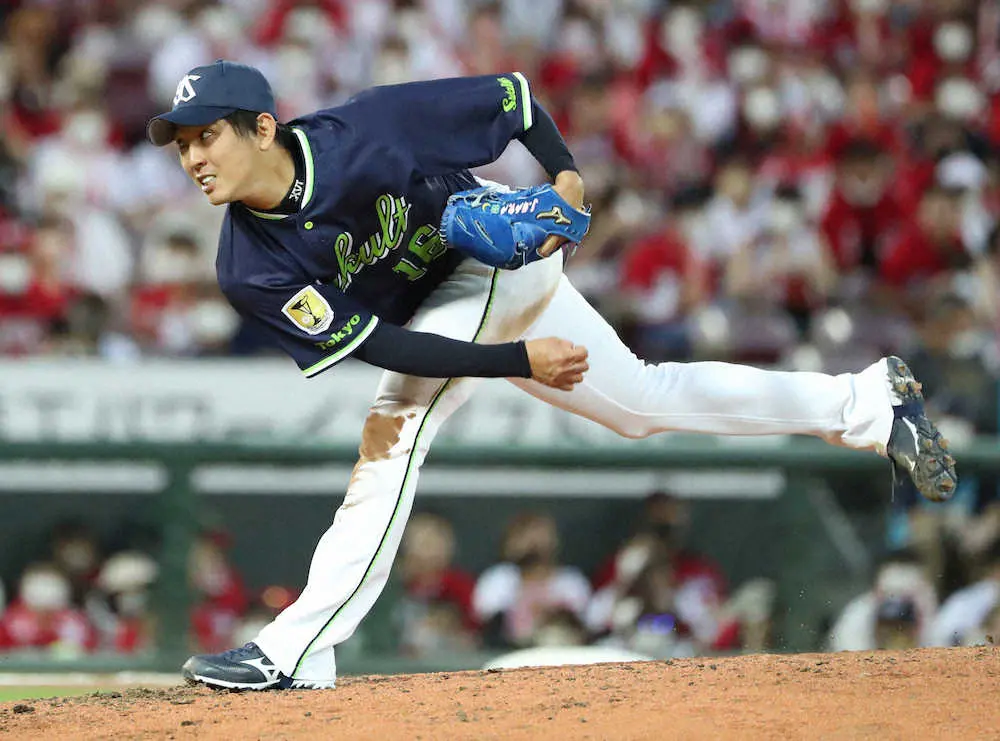 【画像・写真】ヤクルト原樹理　“苦手”コイ打線に6回92球を投げ7安打浴びるも無失点　6勝目の権利持ち降板