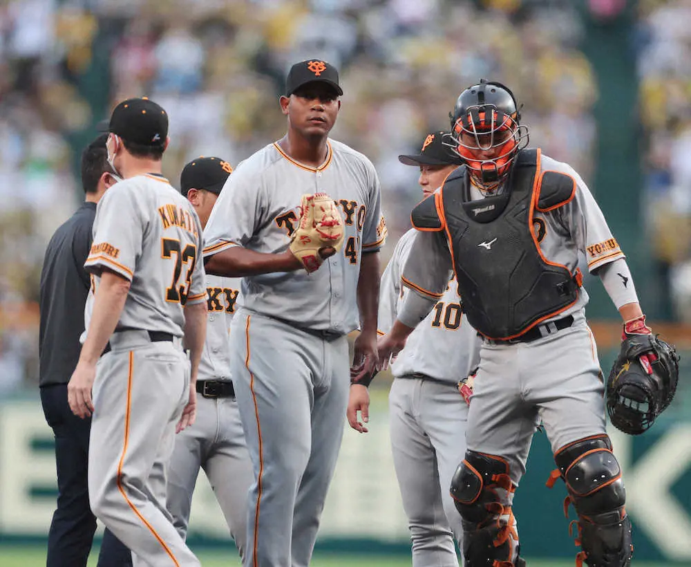 【画像・写真】巨人・メルセデス　来日6年目最短KO…ウル虎打線に1回1/3、6失点自責3　2回までに0―6