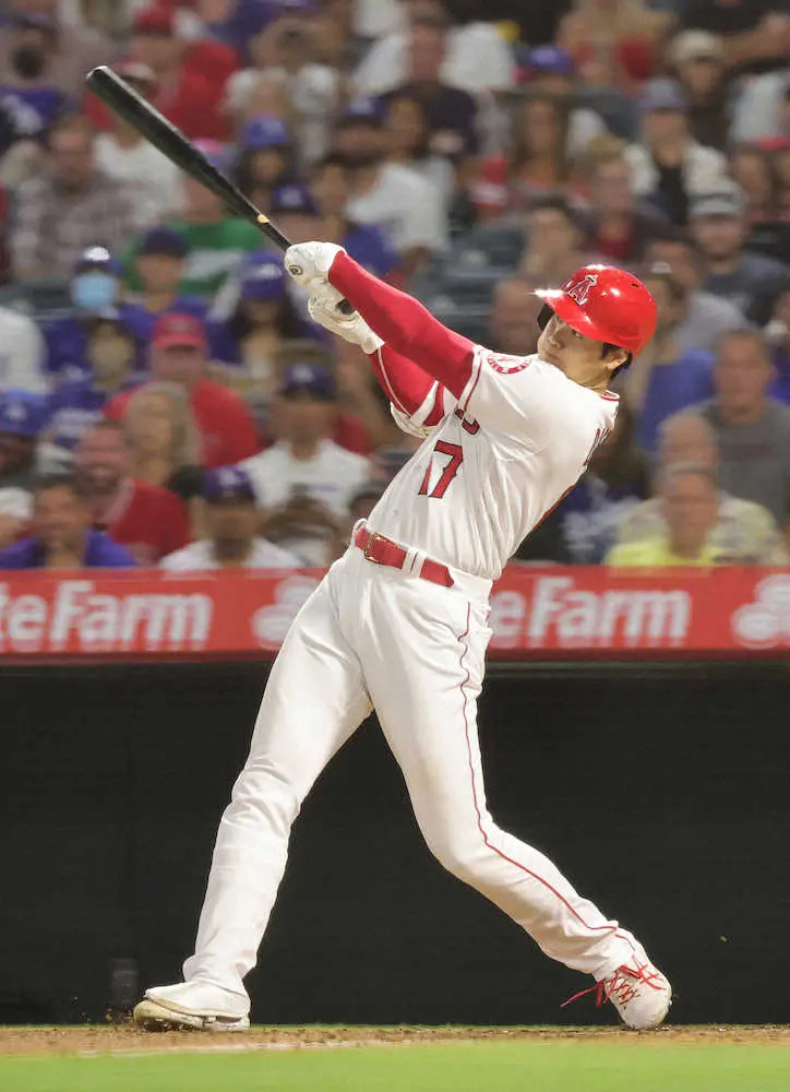 【画像・写真】大谷　前半戦最終戦で安打　後半戦は開幕ブレーブス戦に先発決定