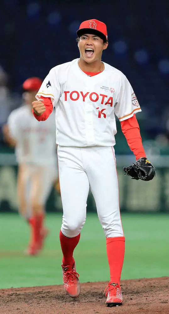 トヨタ自動車 隠し玉 松本が奮投で3年ぶり4強 初登板で完璧4イニングに藤原監督も称賛 スポニチ Sponichi Annex 野球