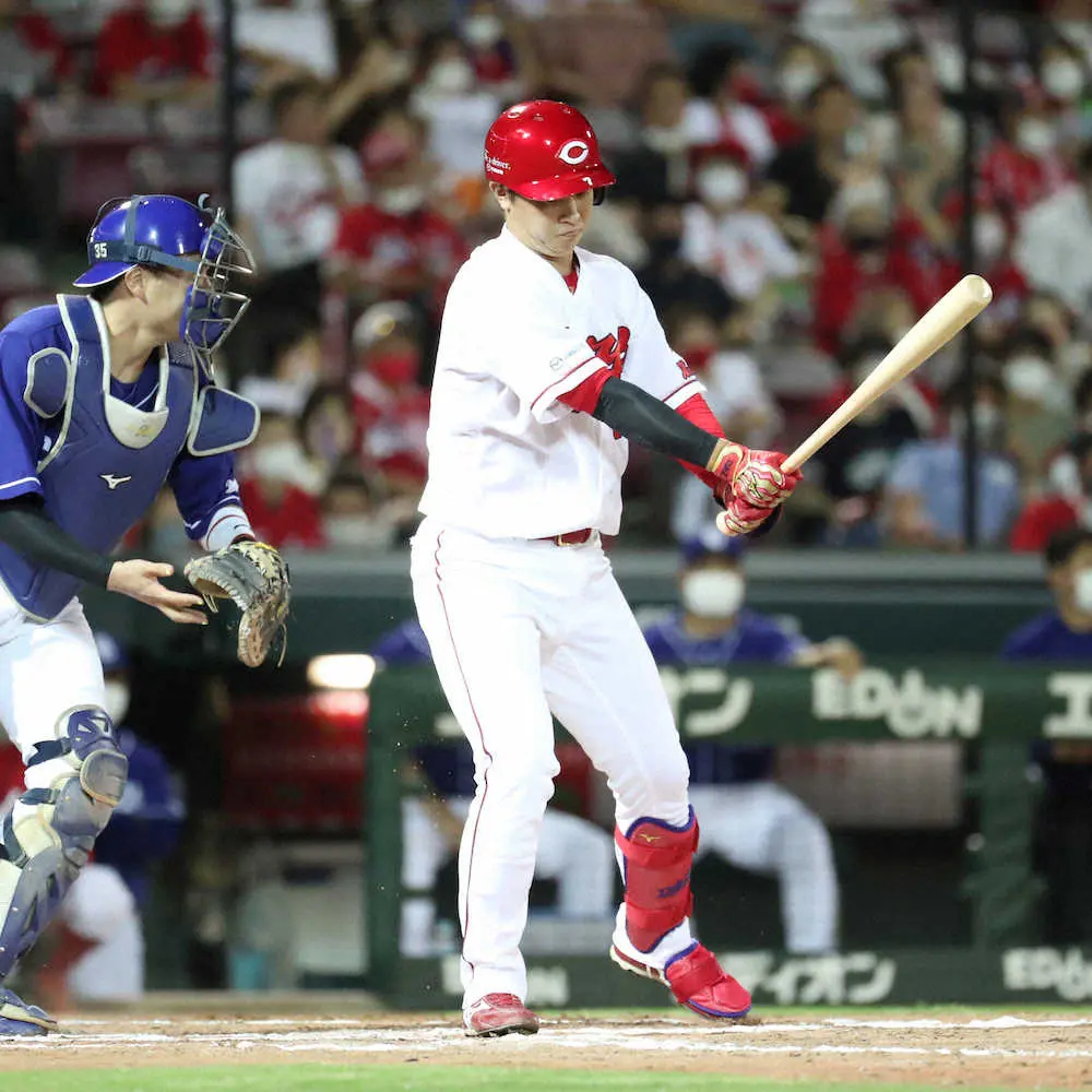 【画像・写真】広島・堂林　ひと足早く戦列復帰　6回代打で登場「無症状だったし、体は大丈夫です」