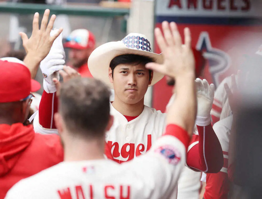 【画像・写真】大谷翔平　登板翌日に今季5度目の1試合2発！　イチローに並ぶ米通算117本塁打